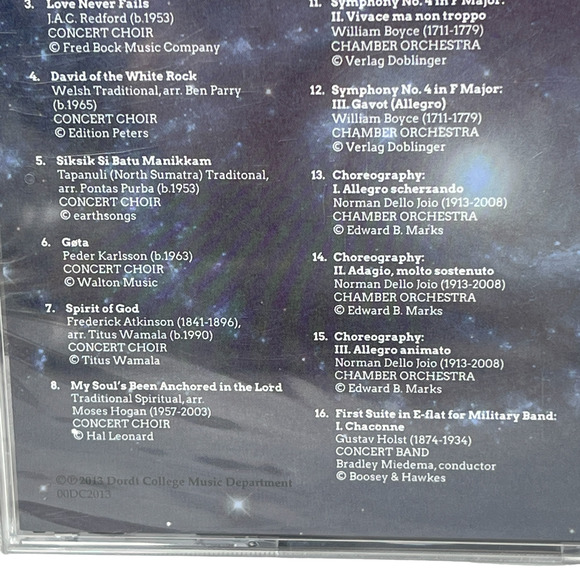Dordt College Music Dept Spangled Heavens 2013 CD Collectible NWT - Picture 3 of 6